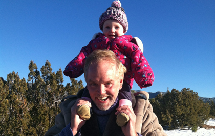 Anthony at home in Santa Fe with daughter Mia, December 2014