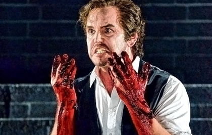 Anthony Michaels-Moore as Don Carlo in <em>La Forza del Destino</em> at Oper Köln, 2012. Production by Olivier Py. Photo by Paul LaClaire.